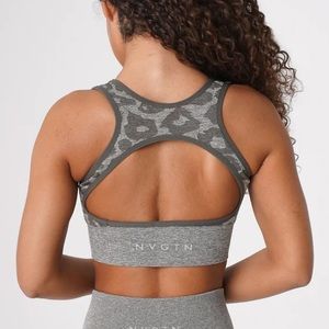 NVGTN Khaki Green Leopard Eclipse Seamless Bra